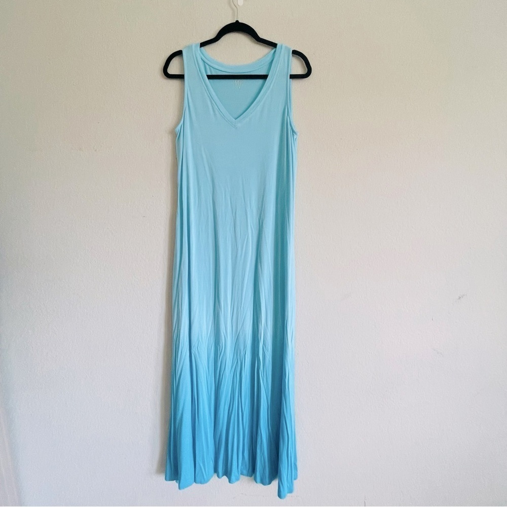 Soho New York Company Blue Sleeveless V-Neck Sundress maxi Large casual summer - Picture 1 of 10